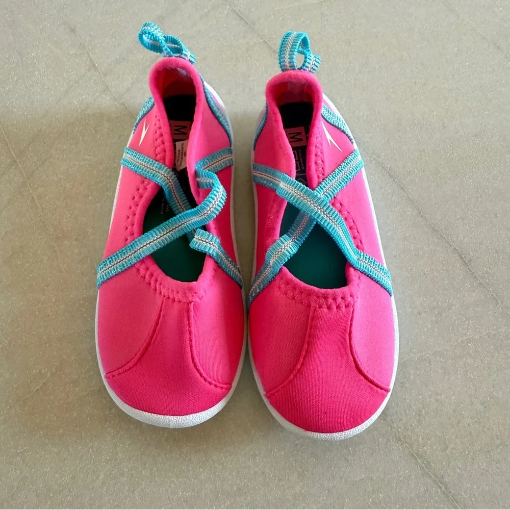 Speedo Kids Pink Blue Mary Jane Water Shoes Girls Size M 7-8
